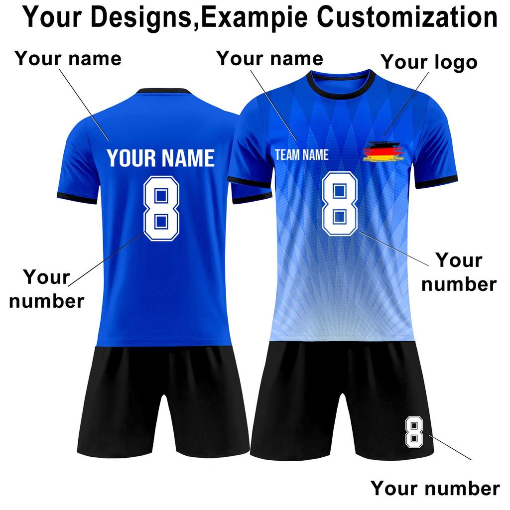 Personalised Shirts Kit Mens Girls With Name Number Custom Football Jerseys For Boys Training Suit