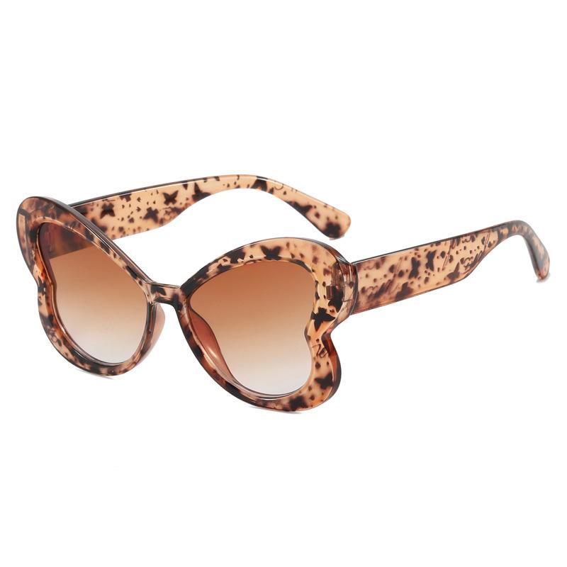 New Vintage Butterfly Sunglasses Women Men Brand Round Sun Glasses Big Eyewear for Male Female Special Shaped