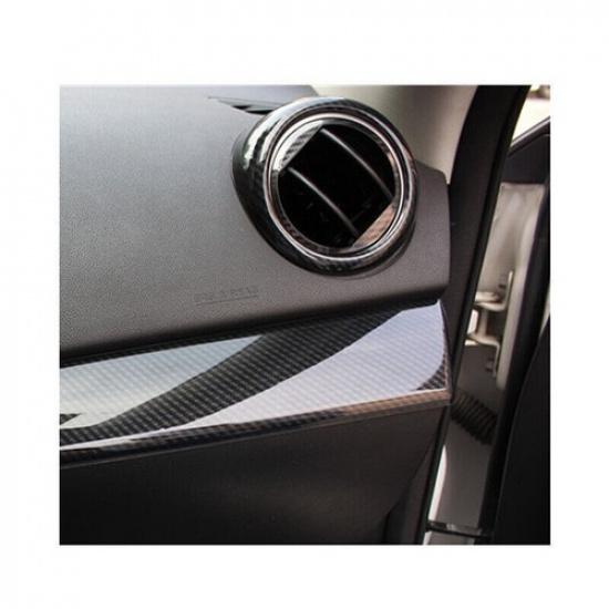 2Pcs ABS Carbon Fiber Style Interior Side Vent Cover Trim For Mazda 3 2010-2013