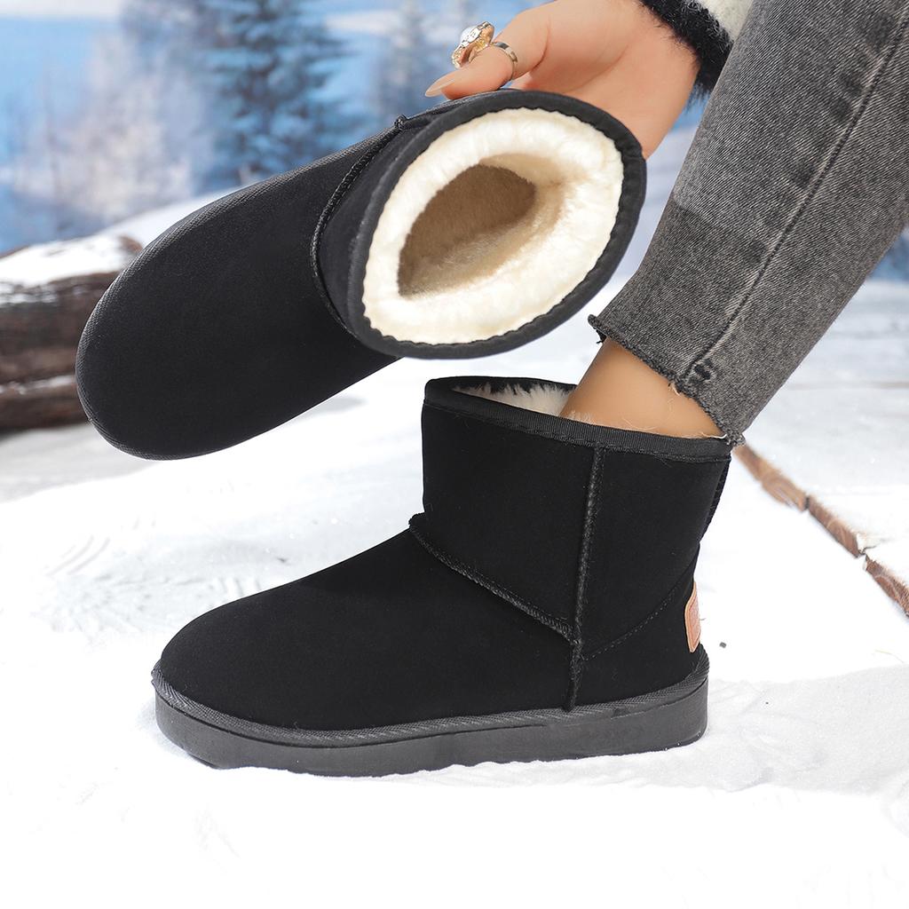 Fashion Women Snow Boots Classic Comfortable Women Ankle Boots Winter Faux Fur Thickened Fluff Women Shoes Outdoor Lightweight Boots