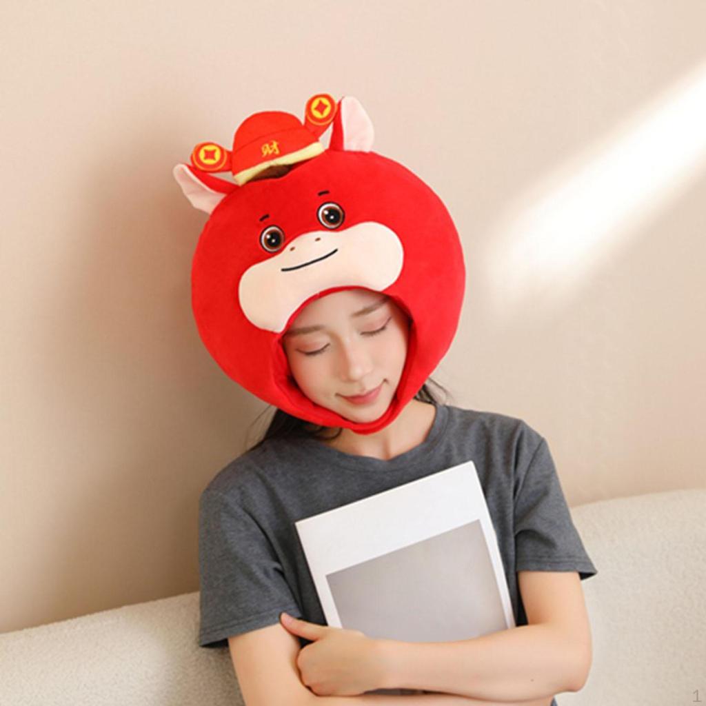 Cartoon Horse Head Headpiece Costume Comfortable Wear Stylish Pillow Cushion