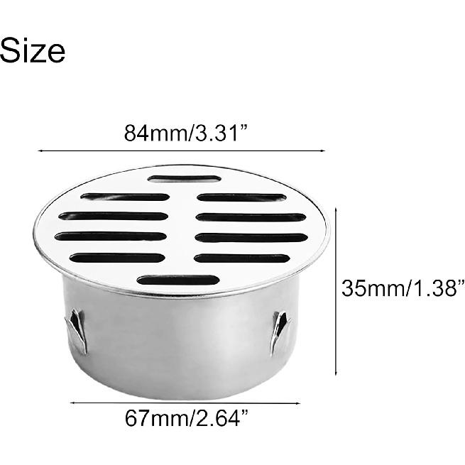 NACX 75mm / 2.9” Stainless Steel Round Flat Floor Drain Cover, Round Anti Blocking Drain Cover for Bathroom Kitchen Washroom Patios, 2Pcs