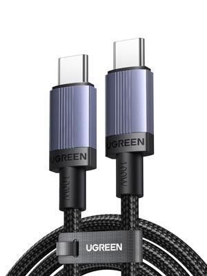 Ugreen 100W Minimalist Design with Textured Nylon Compatible with MacBook and Other Devices USB-C Cable, Braid, Break-Resistant, iPhone, iPad, Pro,