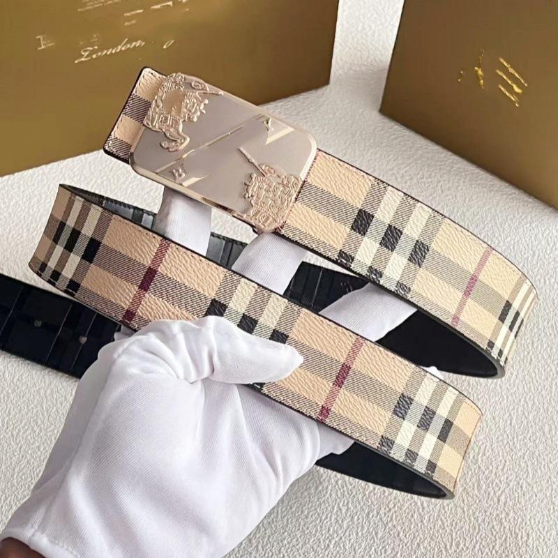 Men's Cross-border Leather Belt – Smooth B-li Buckle, Versatile for Business and Fashion, Ideal for Youth and Jeans.