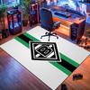 Borussia Monchengladbach Striped Logo Print Area Rug Soccer Fan Non‑Slip Rectangular Floor Mat for Gaming Room Living Bedroom Home Decor