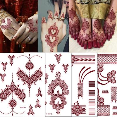 Tattoo Sticker Waterproof Lace Henna Temporary Tattoo Henna Tattoo