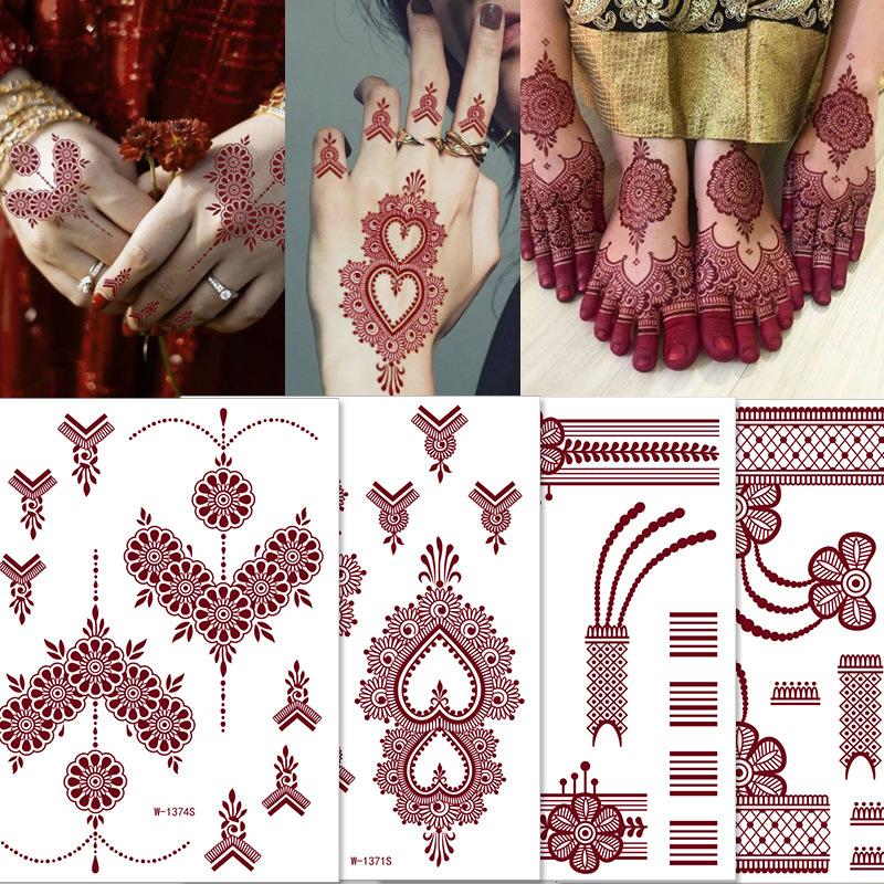 Tattoo Sticker Waterproof Lace Henna Temporary Tattoo Henna Tattoo