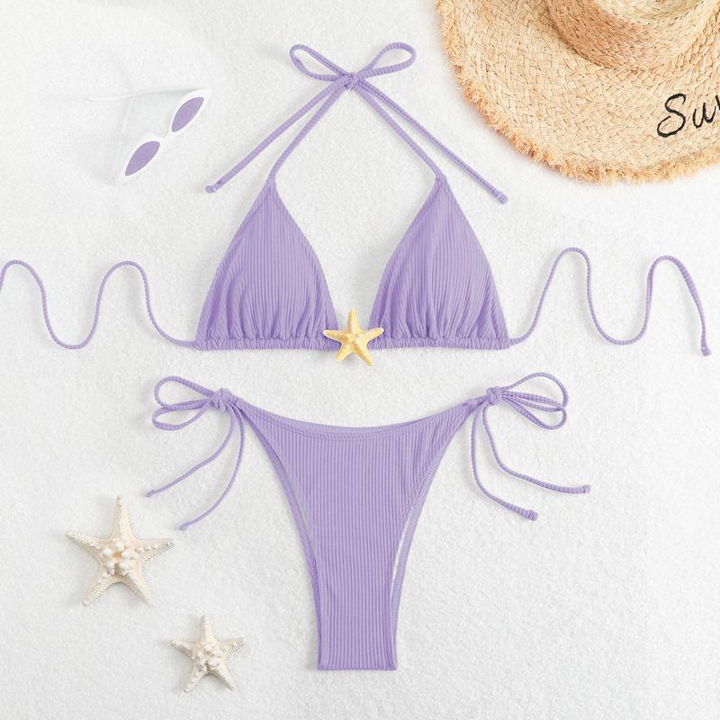 Vintage Beach Vacation Swimsuit Sexy Bikini Split Swimsuit Women Fashion Triangle Swimsuit Fine Stitching In A Variety of Colors Beachwear
