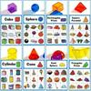Children Montessori Education Math Toys 3D Geometric Solids Shapes Color Sorting Colorful Letters Numbers Learning Teaching Aids