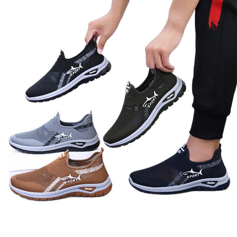 Men's Breathable Mesh Slip-On Casual Shoes - Lightweight, Comfortable, Anti-Slip Dad Shoes for Spring