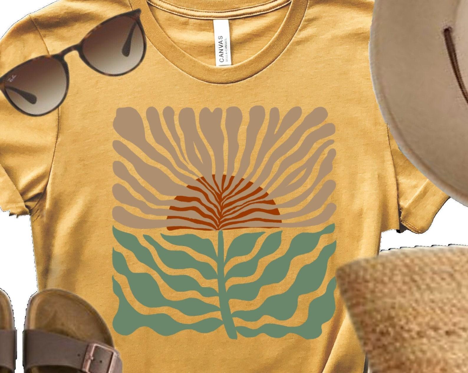 Modern Flora T-Shirt: Botanical Boho Tee 3XL