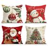 Santa Claus Snowman Series Cushions Pillowcase Polyester Cushion Cover Throw Pillow Sofa Decoration Pillowcover Home Car Decor