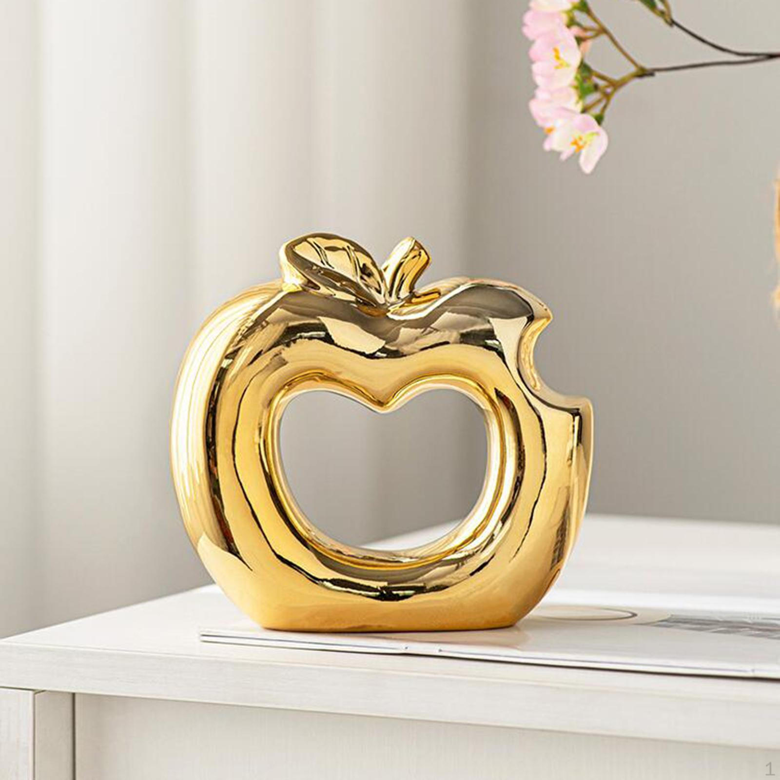 

Статуя яблока, керамическая фигурка, художественное произведение, подарок на день рождения, фруктовая скульптура, настольное украшение для стола золотой