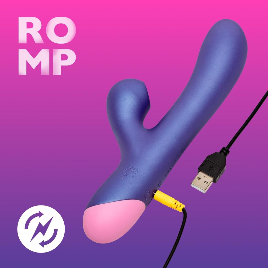 ROMP Pulse Pleasure Rabbit Vibrator with Air Technology Clitoral Suction Rabbit Toy and Clitoral Suction Vibrator Waterproof - - G-Spot -