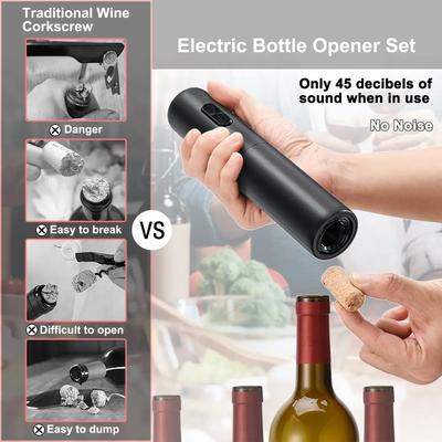 Elektrischer Weinöffner Automatischer Rotwein-Korkenzieher Weinöffner Vakuumpumpe Weinverschluss Kappenverschluss Datumsanzeige Aufzeichnung