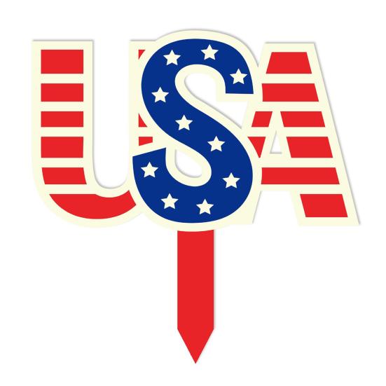 Hvězdný vlastenecký zahradní kůl v americkém stylu, venkovní kůl, vánoční dekorace ke Dni nezávislosti pro domácí dekoraci na trávník na zahradě