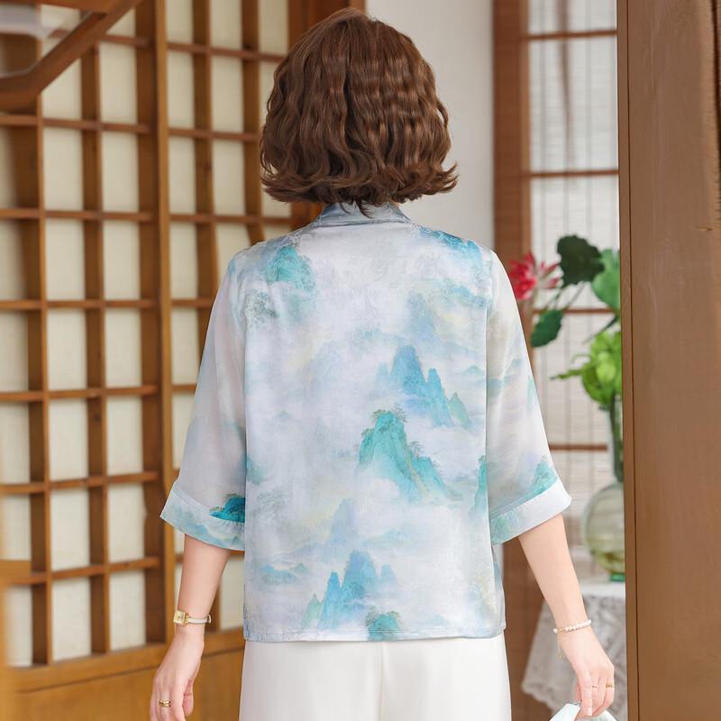 Women's Chinese Style Floral Chiffon T-shirt