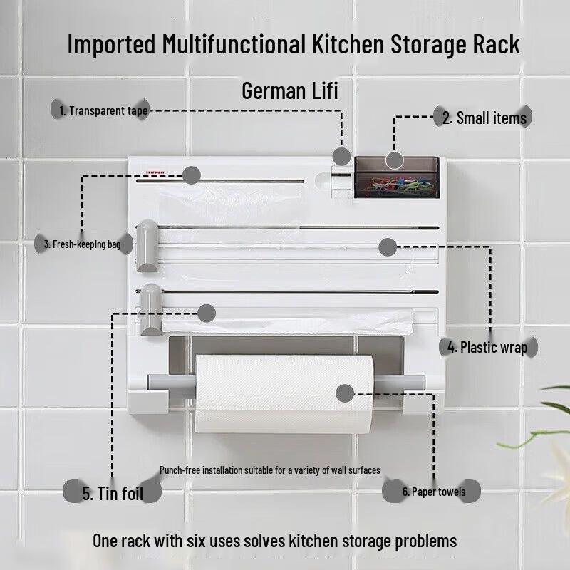 

Wall-Mounted Kitchen Multi-functional Storage Rack