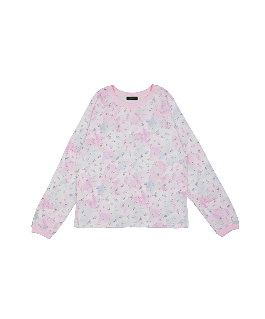 KOOKEESEE Soft Flower Raglan Tea (Pink)