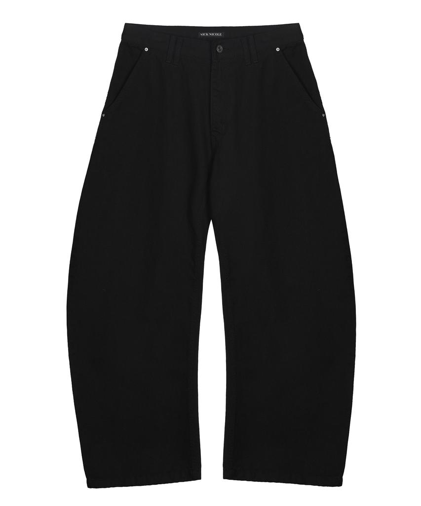 NICK&NICOLE Rivet Curved Wide Pants_Black