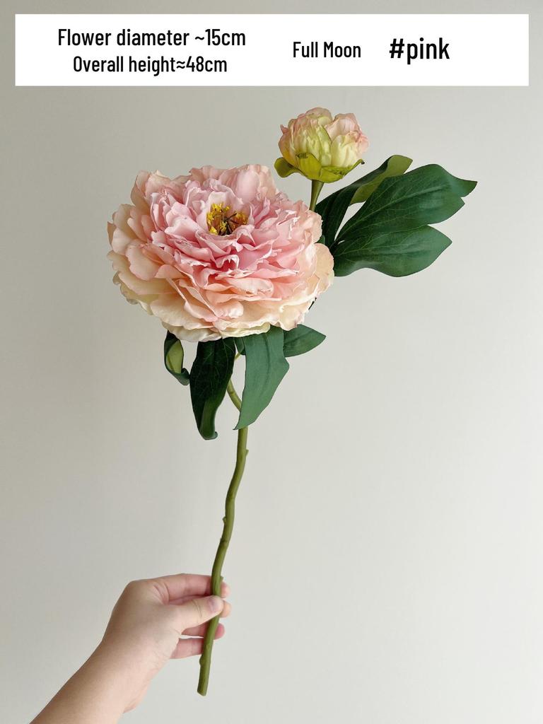 High-Quality Burnt Edge Silk Peony - Artificial Flower for Home Decor & Photography