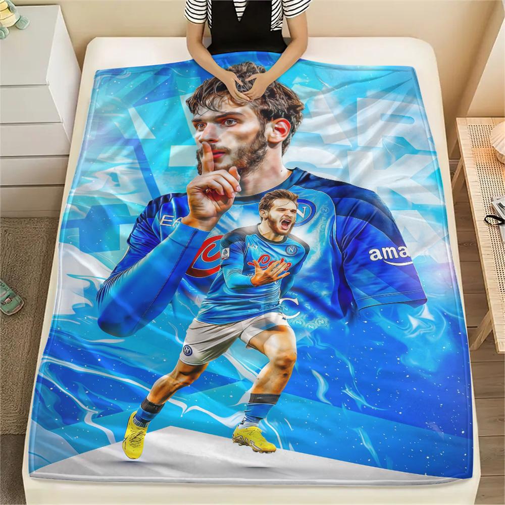 SSC Napoli Print FlAannel Blanket, High quality Comfortable for All Seasons, Home Decor, Warmth and Comfort