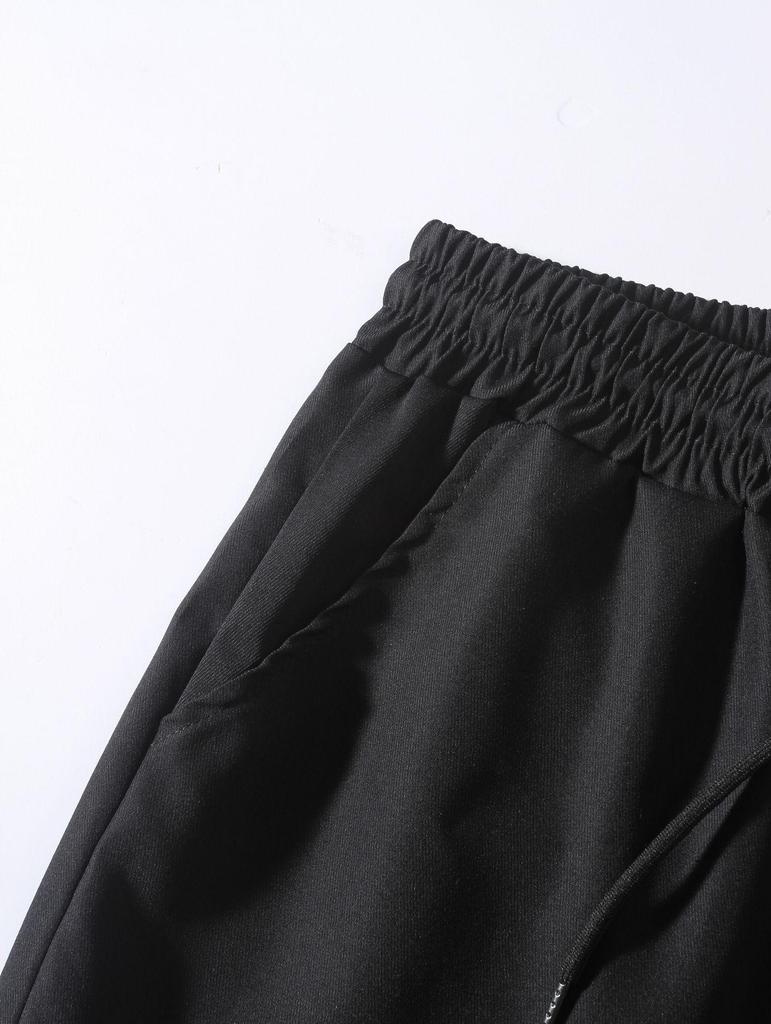 Pantalones Casuales Rectos para Hombre de Cuatro Estaciones, Ajuste Delgado, con Puños con Cordón
