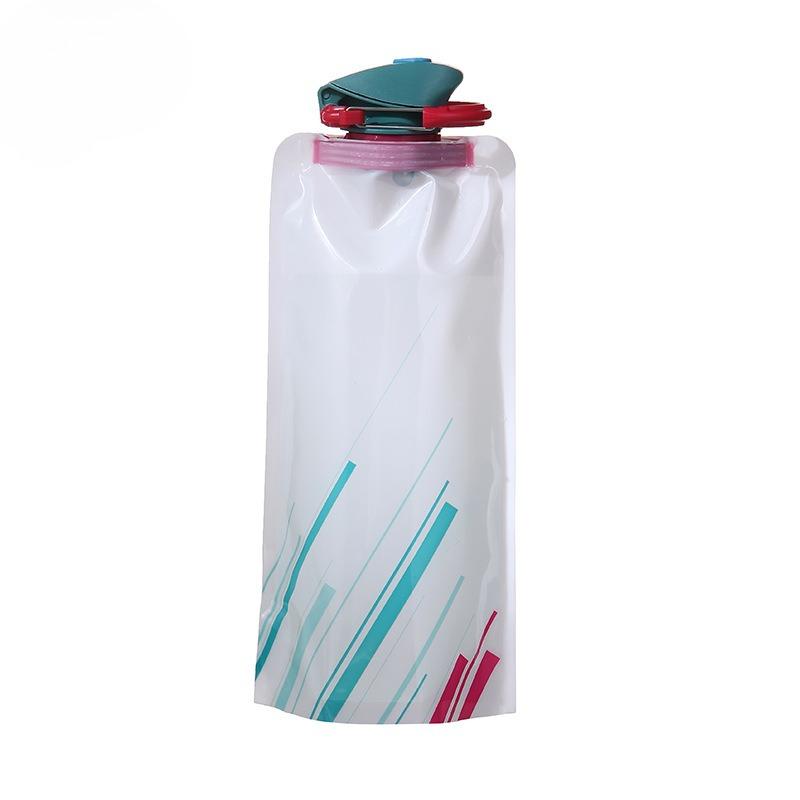 Outdoor Cycling Sports Water Bottle, 700ml Mountaineering Portable Water Cup, PE Plastic Folding Water Bag, Gift Promotion