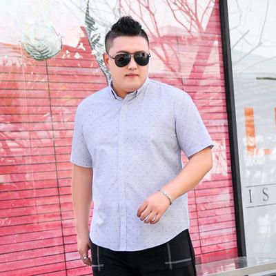 New Fat Plus Size Boys Short-sleeved Shirt Fat Man Oversized Loose Fat Man Shirt XXXXXL