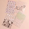 6pcs Versatile Glitter V-shaped French Skirt Fluttering Milk Nail Stickers Nail Art Adhesive Backing Decorations