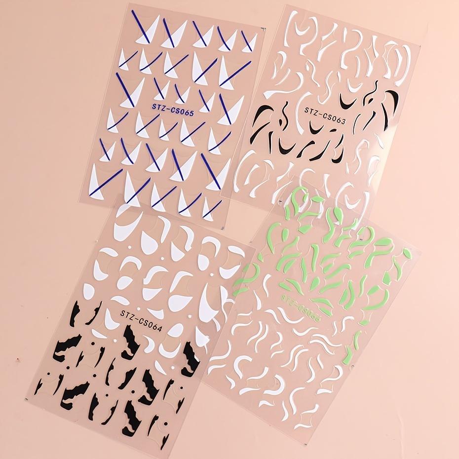6pcs Versatile Glitter V-shaped French Skirt Fluttering Milk Nail Stickers Nail Art Adhesive Backing Decorations