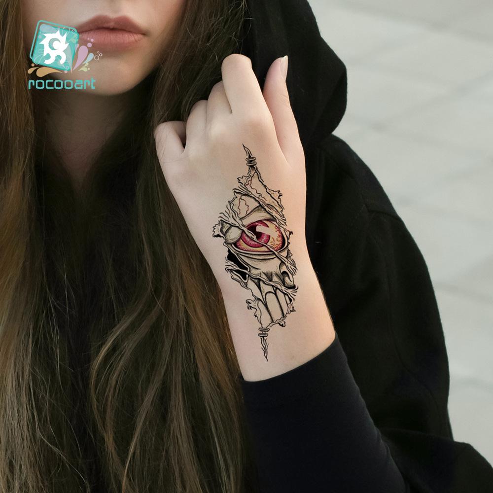 Ruikalong Scary Halloween Waterproof Tattoo Stickers - Scorpion & Spider Designs