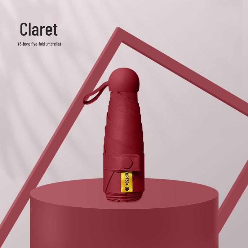 Kompakter UV-Schutz Faltbarer Regenschirm mit Schwarzer Fütterung