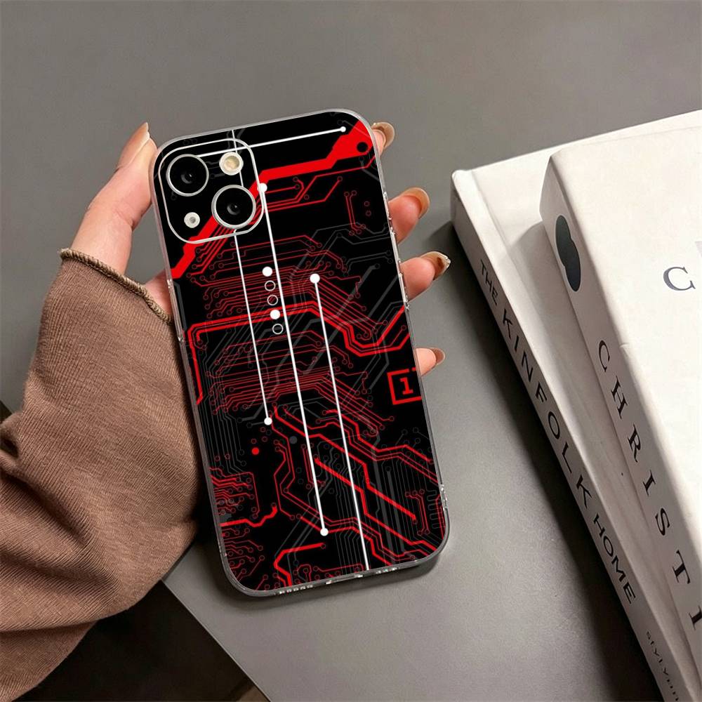 Creative Circuit Board Pattern Phone Case For iPhone17,16,15,14,13,12,11 Plus,Pro Max Soft Transparent Cover