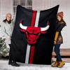 1pc Chicago Bulls Theme Blanket - Digital Print, Polyester, Cozy for All Seasons, Perfect for Outdoor, and Travel