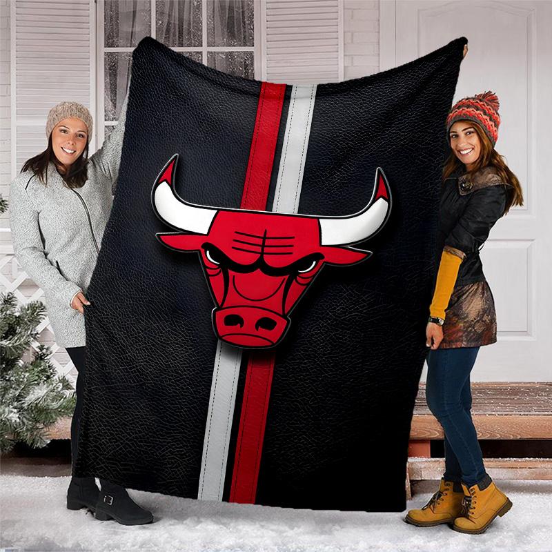 1pc Chicago Bulls Theme Blanket - Digital Print, Polyester, Cozy for All Seasons, Perfect for Outdoor, and Travel
