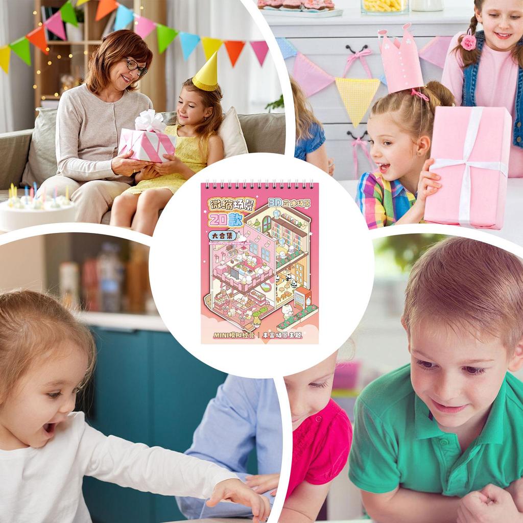 Sticker Scene Sticker 3D Scenes Decal Tapes Aesthetic Supplies Toys Games for Crafting School Classroom Camping Travel