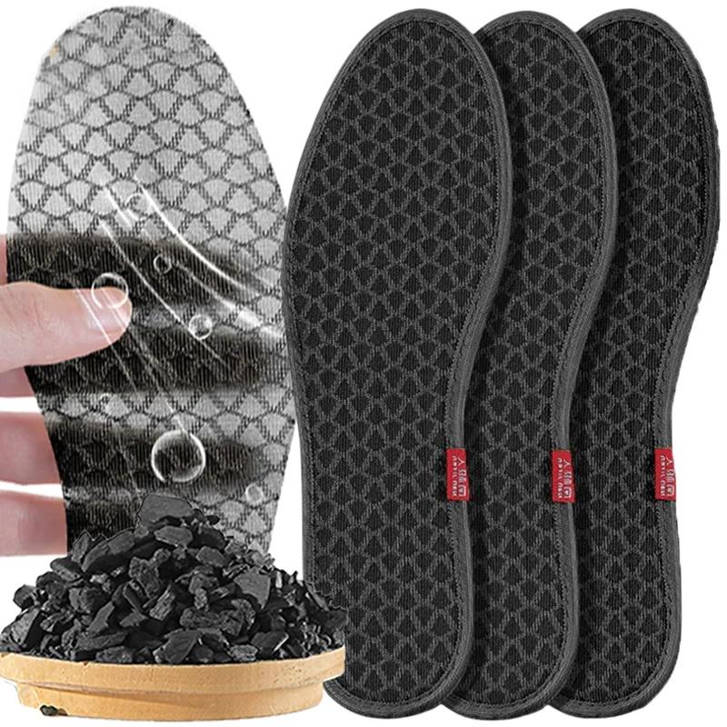 2-6Pcs Bamboo Insole Deodorant Insoles Mesh Breathable Absorb-Sweat Shoe Pads Sport Insert Light Weight Cushion for Men Women