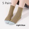 5 Pairs Socks Soft Silk Socks Casual Socks Short Tube Striped Boneless Deodorant Socks for Women