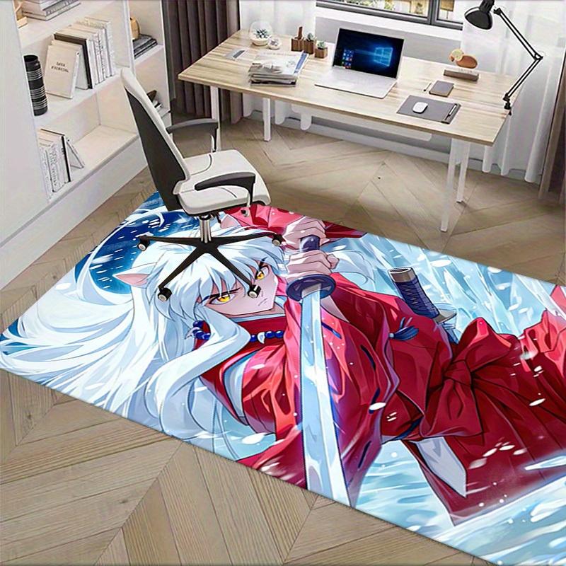 Office Carpet: Inuyasha Themed Decorative Rug for Sofa Protection Under Chairs Anime Inspire
