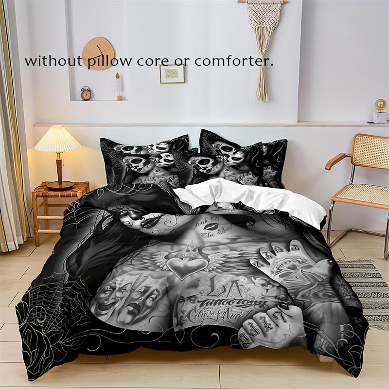 

Digital Print Couple Skeleton Quilt Cover Set - Unique, Stylish, Comfortable for Bedding EU Twin(135x200cm)