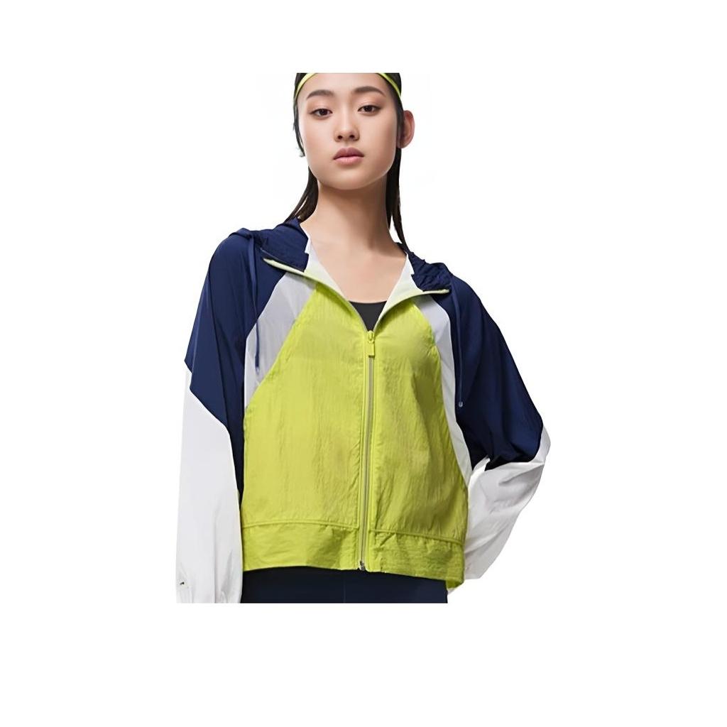 Li Ning Fitness Series Color Block Loose Sports Windbreaker Women Outerwear Apple-Green AFDT304-7