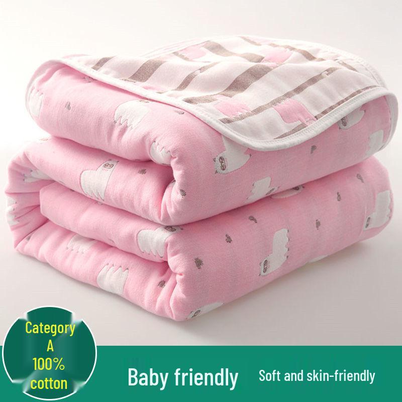 Soft Pure Cotton Gauze Quilt: Baby Swaddle, Stroller & Sofa Blanket