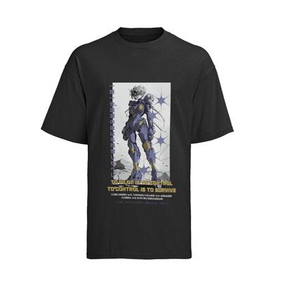 Herren T-Shirt Mens Womens Tees Top Bio Baumwolle Anime Cyper Warrior Manga Nerd Style