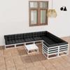 Day and Night - Day and Night 10-piece Garden Furniture Set with White Pine Wood Cushions