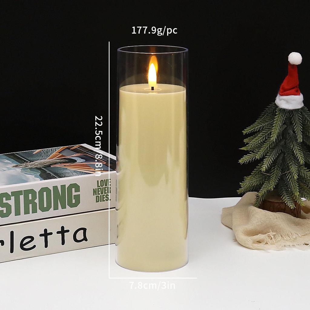 Acryl LED Kerze mit flackernder Flamme und Tassen-Atmosphäre