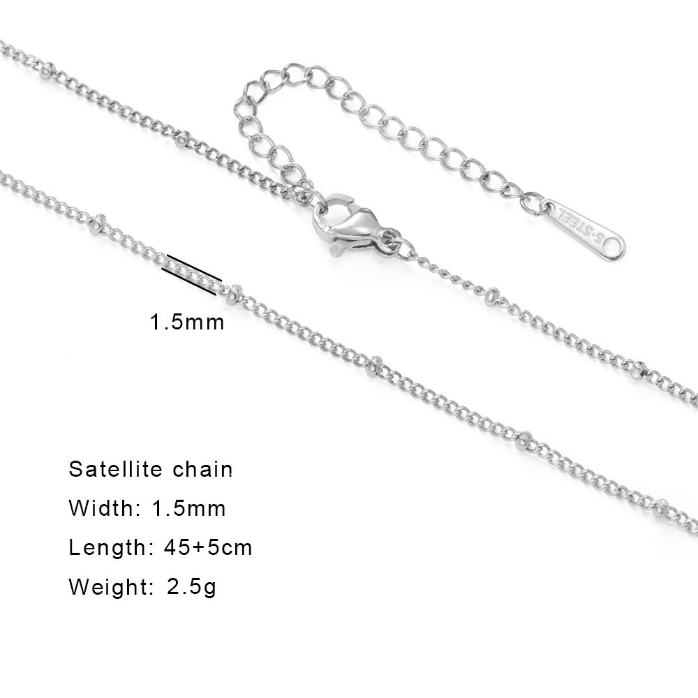 5pcs/lot 1.5mm Satellite Chain Necklaces for Women Stainless Steel Gold Minimalist Beaded Necklace Jewelry