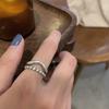PANJBJ  925 Sterling Silver Double Layer Ring for Women Girl Gift Geometry Hollowing Out Minimalism Fashion Jewelry Wholesale