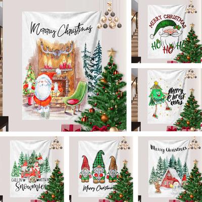 Transgraniczne świąteczne tło bałwana Tkanina choinkowa wisząca tkanina Amazon Tapestry