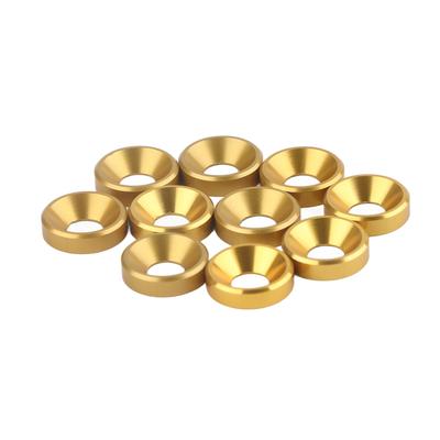10 pezzi M4 anodizzato testa svasata rondelle guarnizione lega di alluminio oro